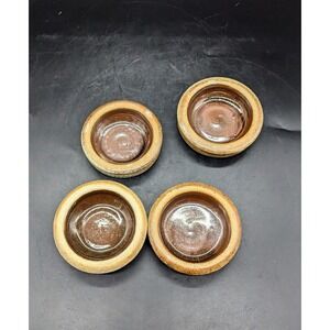 Lot/4 Handmade Salt Glaze Studio Art Pottery Sauce Dipping Bowls Signed